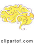 Vector of Sketched Yellow Human Brain by BNP Design Studio
