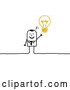 Vector of Smart Stick Business Man with an Idea Displayed As a Light Bulb by NL Shop