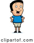 Vector of Smiling Cartoon Boy Standing with His Hands on His Hips by Cory Thoman