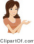 Vector of Smiling Pretty Girl Holding out Her Hands by BNP Design Studio
