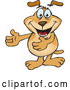 Vector of Sparkey Dog Gesturing with His Arms out to the Left by Dennis Holmes Designs