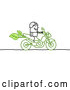 Vector of Stick Biker on a Green Motorcycle by NL Shop