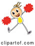 Vector of Stick Cheerleader Girl Jumping by Graphics RF