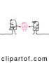 Vector of Stick People Character Couple Playing Tug of War on Their Child While Getting a Divorce by NL Shop