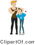 Vector of Strong Gay Man Scruffing up His Boyfriend by BNP Design Studio