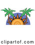 Vector of the Sun Setting Between Palm Trees by Andy Nortnik