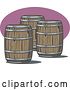 Vector of Three Wooden Whiskey Barrels by R Formidable
