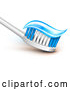 Vector of Tooth Brush with Sparly Blue Gel Paste on the Bristles by Oligo