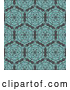 Vector of Turquoise Blue Circuolar Pattern over Gray by KJ Pargeter
