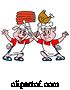 Vector of Two Chef Pigs Holding up Ribs and Chicken by LaffToon