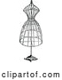 Vector of Vintage Black and White Wire Dressmaker Frame by Prawny Vintage