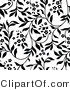 Vector of White and Black Floral Vines Background Pattern Version 4 by BestVector