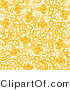 Vector of Yellow Flowers with Vines over Beige - Seamless Web Design Background by Elena