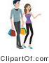 Vector of Young Boy and Girl Shopping with Bags by BNP Design Studio