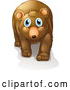 Vector of Young Brown Bear with Blue Eyes by