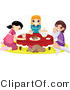 Vector of Young Girls Having a Tea Party by BNP Design Studio