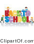 Vector of Young Kids Playing on Back to School Sign by BNP Design Studio