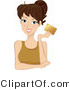 Vector of Young Lady Holding up a Gold Credit Card by BNP Design Studio